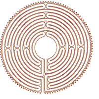 red graphic labyrinth